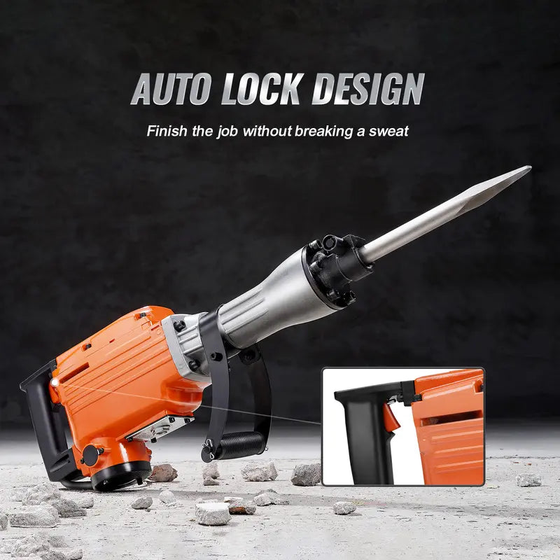 VEVOR Demolition Jack Hammer Concrete Breaker, Various specifications, Electric Hammer, Chisel Bits Professionals Aluminum